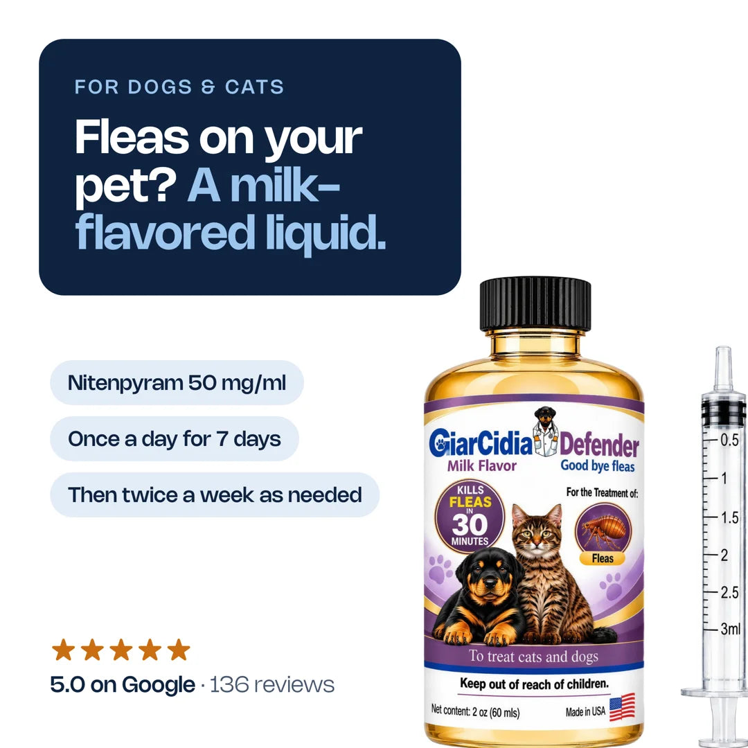 GiarCidia Defender: fleas, dogs and cats, made in the usa