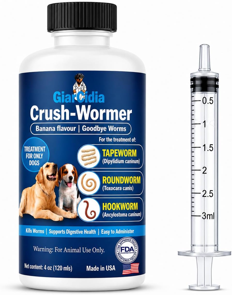 GiarCidia Broad-Spectrum Dewormer for Dogs – Roundworm, Hookworm & Whipworm