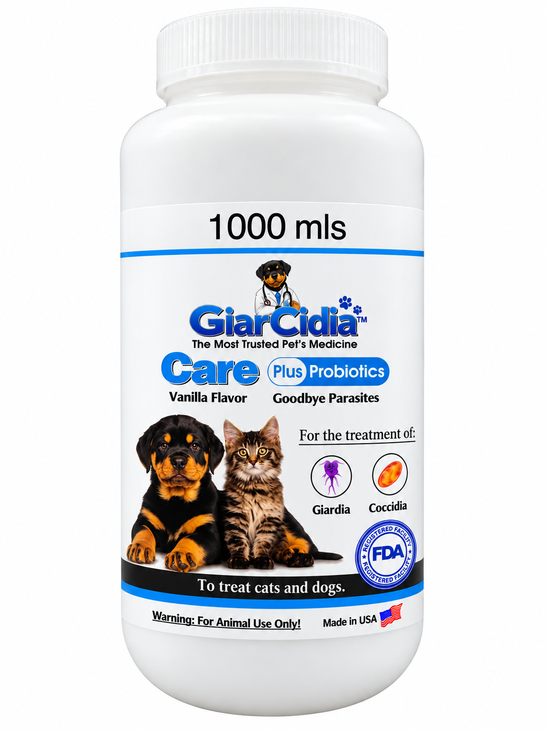GiarCidia CARE Plus Probiotics 1000 ml, vanilla flavor