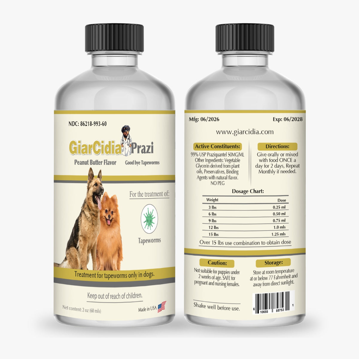 GiarCidia Prazi + Fen-Wormer Bundle + Free Hip & Joint Chews