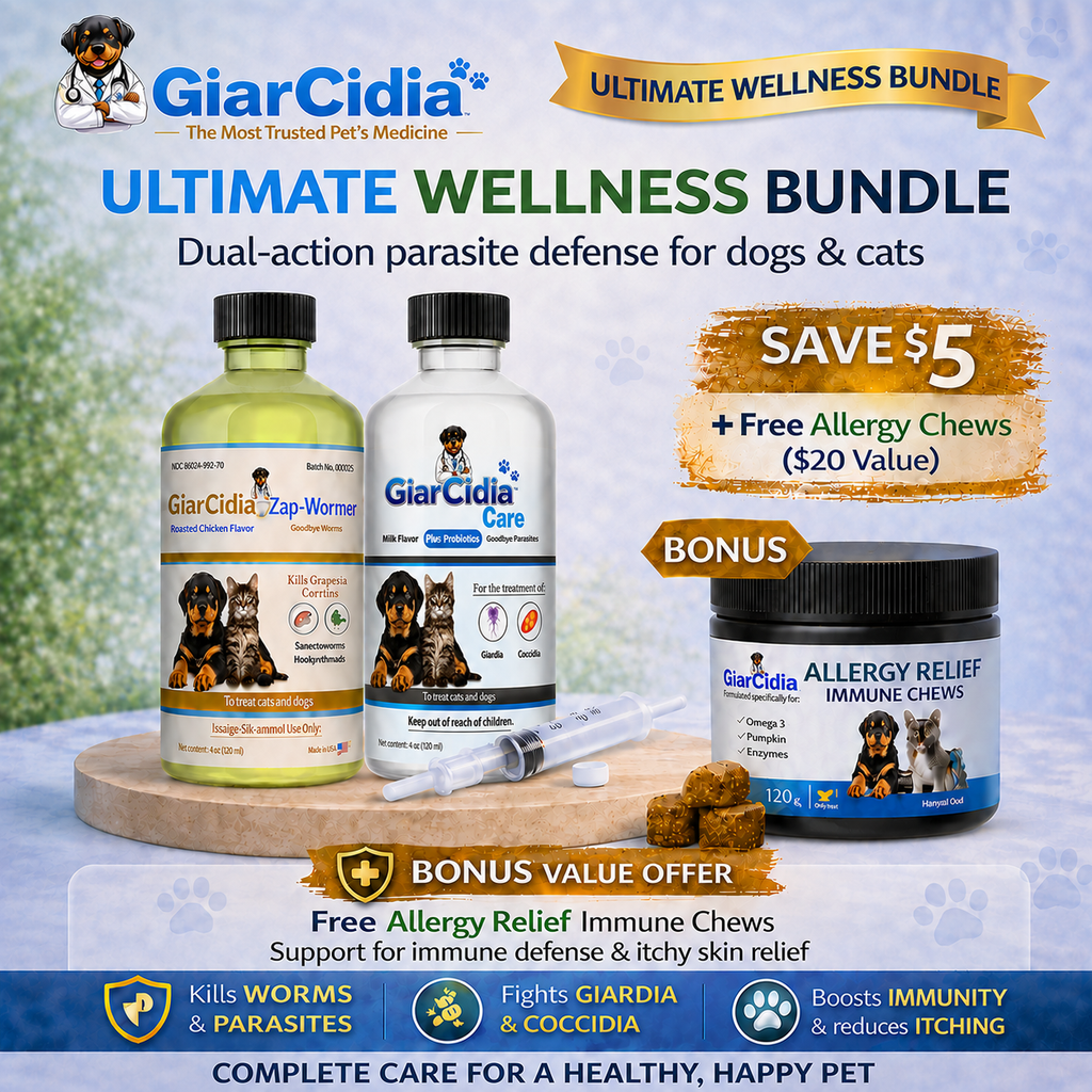GiarCidia Zap-Wormer + CARE Bundle + Free Allergy Chews